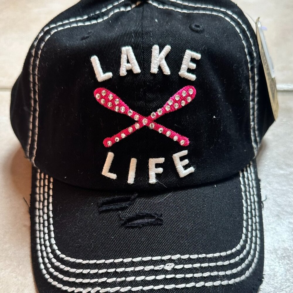 NWT KBETHOS Black Lake Life Womens Adjustable Baseball Cap